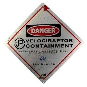 Señal Peligro Velociraptor (Jurassic World)