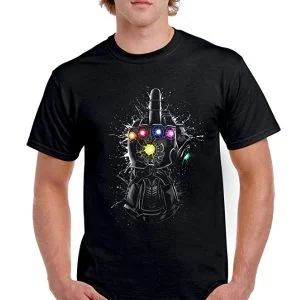 camiseta infinity gauntlet levantando el dedo corazón