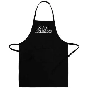 delantal inspirado en el señor de los anillos con el nombre el señor de los hornillos