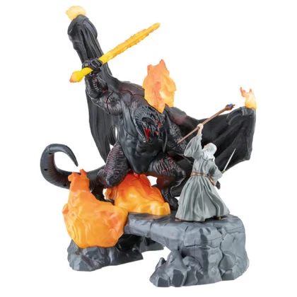 lampara diorama de la escena en la que gandalf lucha contra balrog