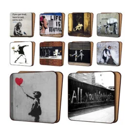 10 posavasos con diseños de banksy