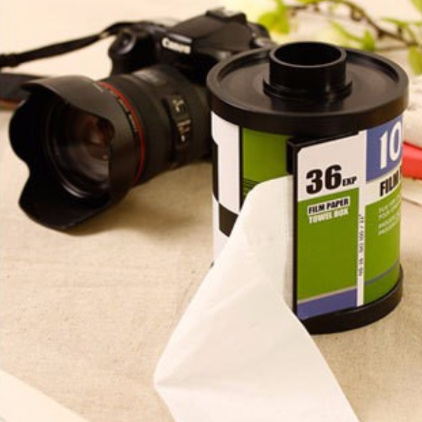 dispensador pañuelos carrete de fotos